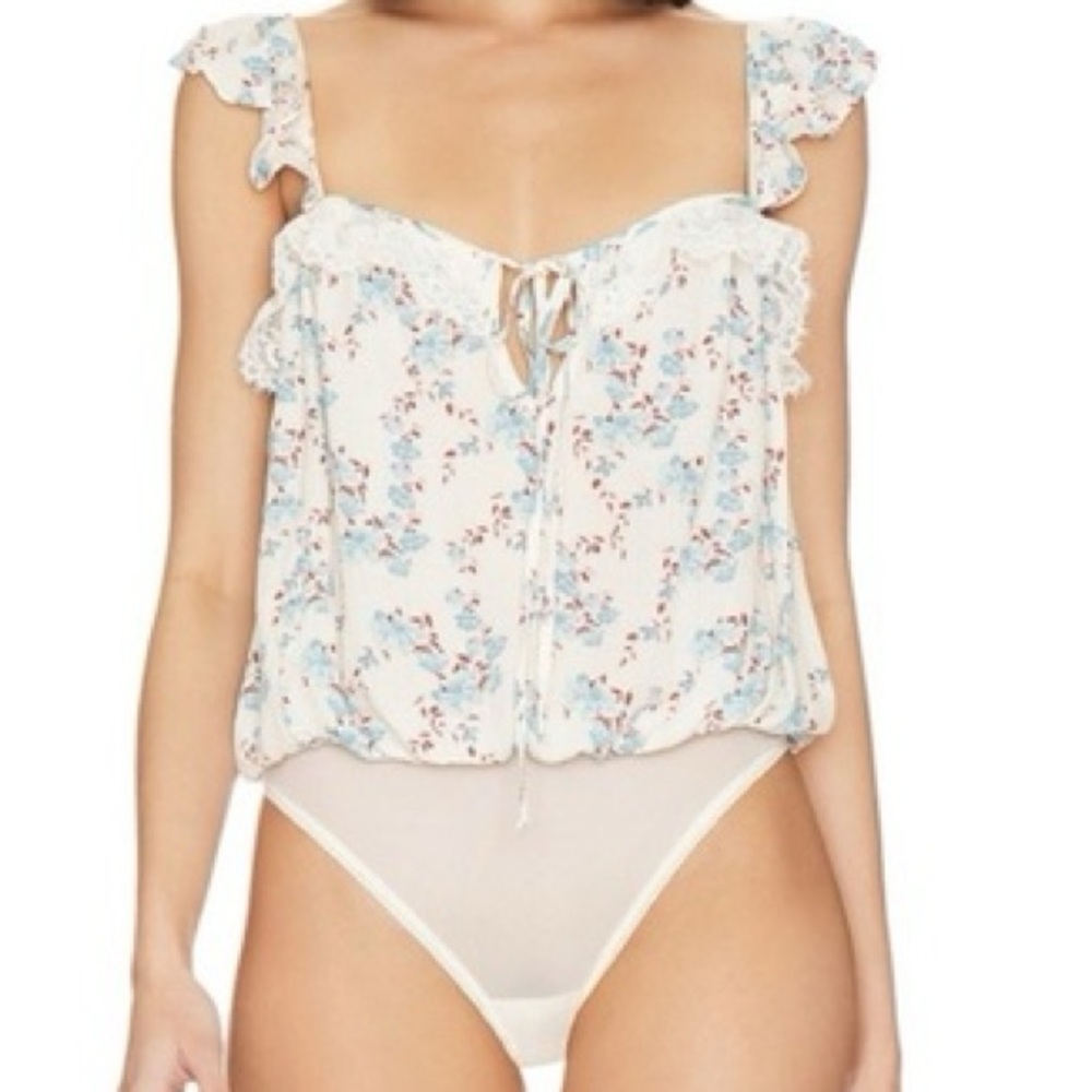 Free People Intimately Floral Ruffle Bodysuit - Picture 2 of 11